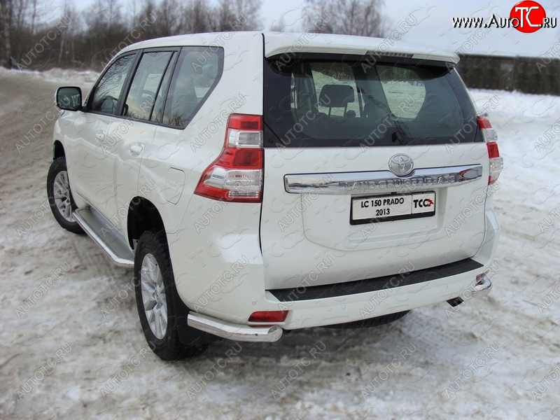 18 999 р. Защита задняя (уголки, нержавейка 76,1 мм) ТСС Тюнинг  Toyota Land Cruiser Prado  J150 (2013-2017) 1-ый рестайлинг  с доставкой в г. Таганрог