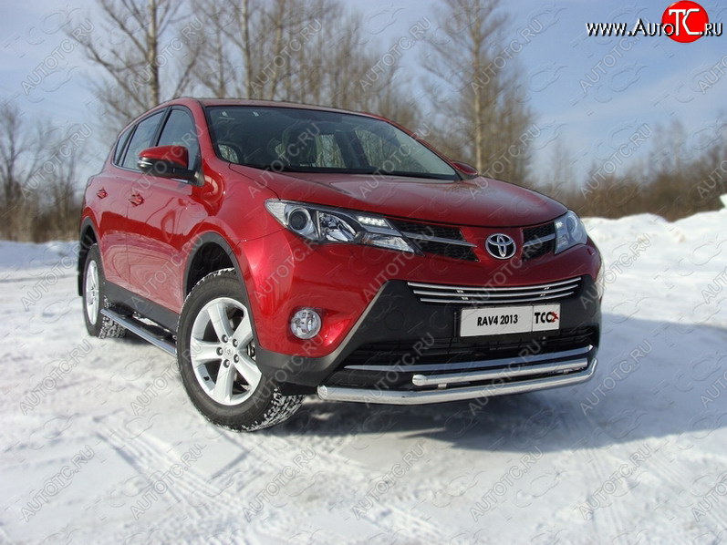 22 999 р. Защита переднего бампера нижняя d60,3*42,4 мм ТСС Тюнинг  Toyota RAV4  XA40 (2012-2015) 5 дв. дорестайлинг (нержавейка)  с доставкой в г. Таганрог