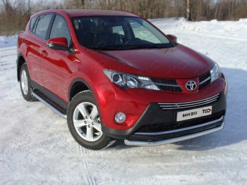 19 999 р. Защита переднего бампера нижняя d60,3 мм ТСС Тюнинг  Toyota RAV4  XA40 (2012-2015) 5 дв. дорестайлинг (нержавейка)  с доставкой в г. Таганрог. Увеличить фотографию 1