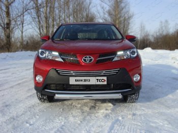 18 549 р. Защита переднего бампера овальная 75х42 мм ТСС тюнинг  Toyota RAV4  XA40 (2012-2015) 5 дв. дорестайлинг (нержавейка)  с доставкой в г. Таганрог. Увеличить фотографию 1