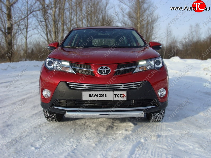 18 549 р. Защита переднего бампера овальная 75х42 мм ТСС тюнинг  Toyota RAV4  XA40 (2012-2015) 5 дв. дорестайлинг (нержавейка)  с доставкой в г. Таганрог