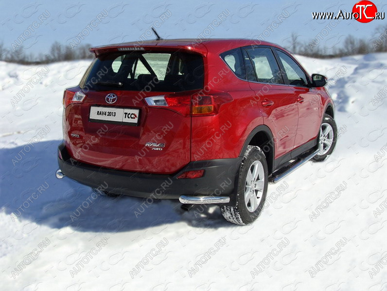 17 999 р. Защита заднего бампера (уголки, d60,3 мм) TCC  Toyota RAV4  XA40 (2012-2015) 5 дв. дорестайлинг  с доставкой в г. Таганрог