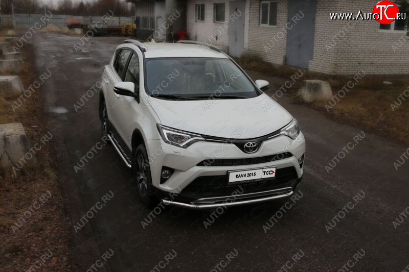 21 799 р. Защита переднего бампера нижняя d60,3 мм ТСС Тюнинг  Toyota RAV4  XA40 (2015-2019) 5 дв. рестайлинг (нержавейка)  с доставкой в г. Таганрог