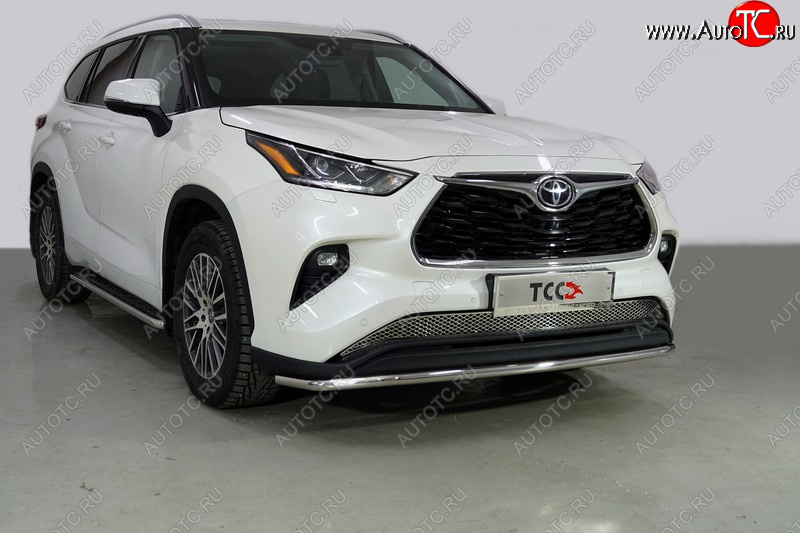 20 549 р. Защита переднего бампера нижняя d42,4 мм ТСС Тюнинг  Toyota Highlander  XU70 (2020-2025) (нержавейка)  с доставкой в г. Таганрог