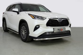 21 599 р. Защита переднего бампера нижняя d60,3 мм ТСС Тюнинг  Toyota Highlander  XU70 (2020-2025) (нержавейка)  с доставкой в г. Таганрог. Увеличить фотографию 1