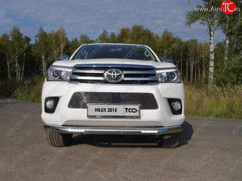 42 999 р. Защита переднего бампера нижняя с ДХО 76,1 мм ТСС Тюнинг Toyota Hilux Revo Double Cab дорестайлинг (2015-2018)  с доставкой в г. Таганрог