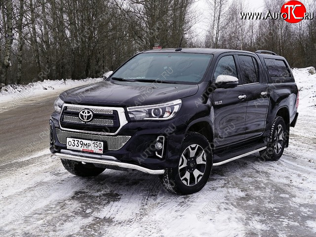 26 899 р. Защита переднего бампера волна d60,3 мм (Exclusive) ТСС Тюнинг  Toyota Hilux  AN120 (2017-2020) 1-ый рестайлинг (нержавейка)  с доставкой в г. Таганрог