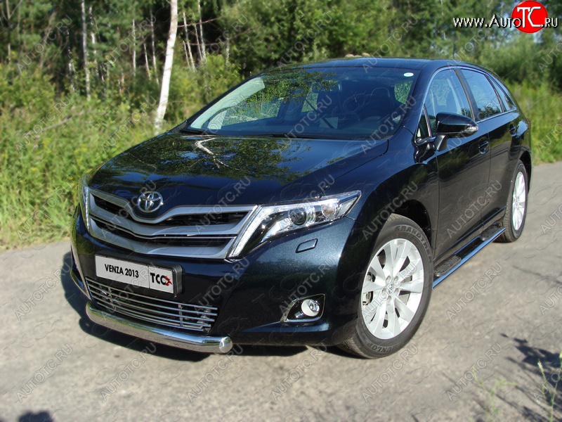 14 999 р. Защита переднего бампера овальная 75х42 мм ТСС тюнинг Toyota Venza GV10 рестайлинг (2012-2016) (нержавейка)  с доставкой в г. Таганрог