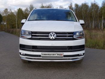 Защита переднего бампера нижняя d60,3 мм ТСС Тюнинг Volkswagen Caravelle T6 дорестайлинг (2015-2019)  (нержавейка)