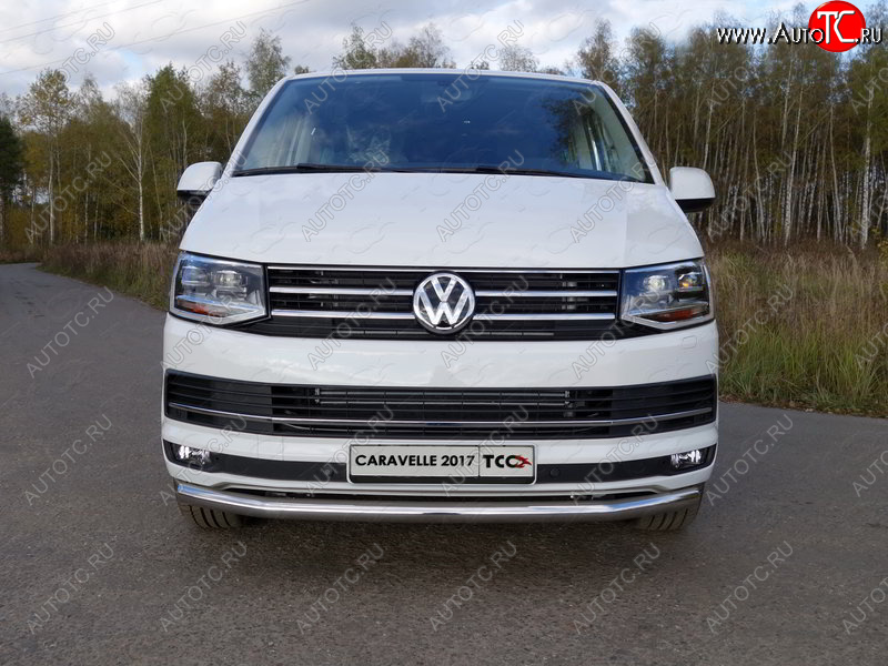 21 799 р. Защита переднего бампера нижняя d60,3 мм ТСС Тюнинг Volkswagen Caravelle T6 дорестайлинг (2015-2019) (нержавейка)  с доставкой в г. Таганрог