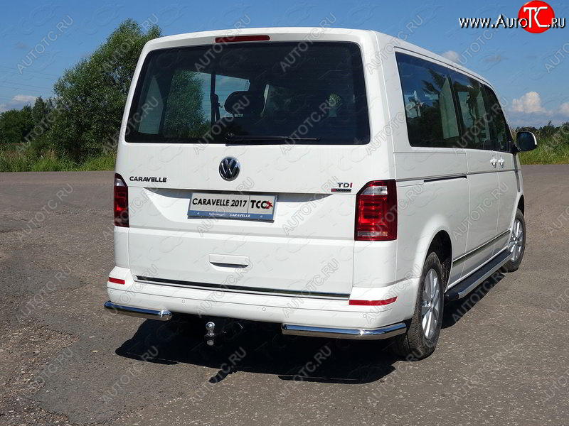 22 999 р. Защита заднего бампера (уголки, d60,3 мм) TCC  Volkswagen Caravelle  T6 (2015-2019) дорестайлинг  с доставкой в г. Таганрог