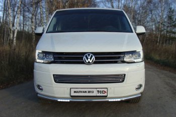 39 999 р. Защита переднего бампера нижняя с ДХО 60,3 мм ТСС Тюнинг  Volkswagen Multivan  T5 (2009-2015) рестайлинг (нержавейка)  с доставкой в г. Таганрог. Увеличить фотографию 1