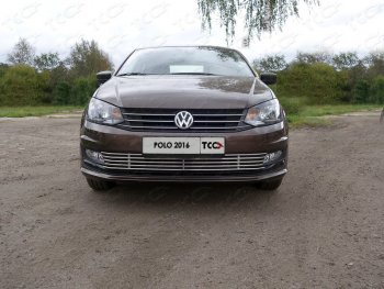 7 699 р. Нижняя декоративная вставка в бампер ТСС Тюнинг  Volkswagen Polo  Mk6 (2020-2022) лифтбек (d 12 мм)  с доставкой в г. Таганрог. Увеличить фотографию 1