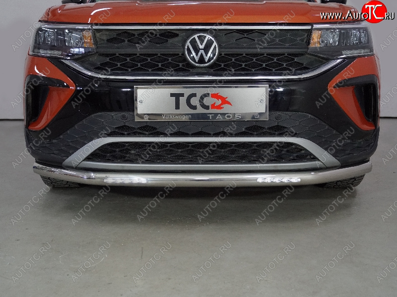 37 649 р. Защита переднего бампера нижняя с ДХО 60,3 мм ТСС Тюнинг Volkswagen Taos (2020-2022) (нержавейка)  с доставкой в г. Таганрог