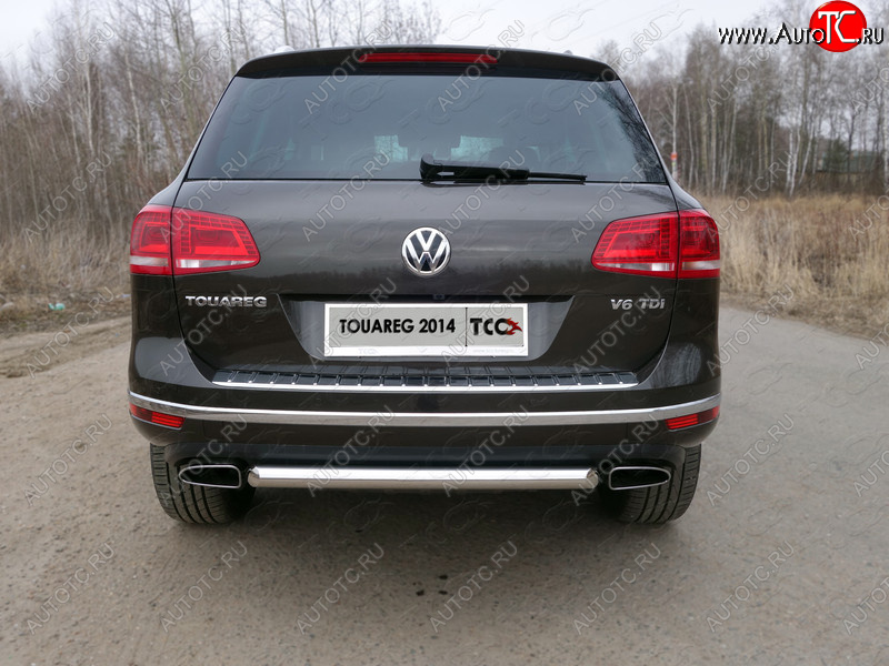 15 549 р. Защита задняя (нержавейка 60,3 мм) ТСС Тюнинг  Volkswagen Touareg  NF (2014-2018) рестайлинг  с доставкой в г. Таганрог