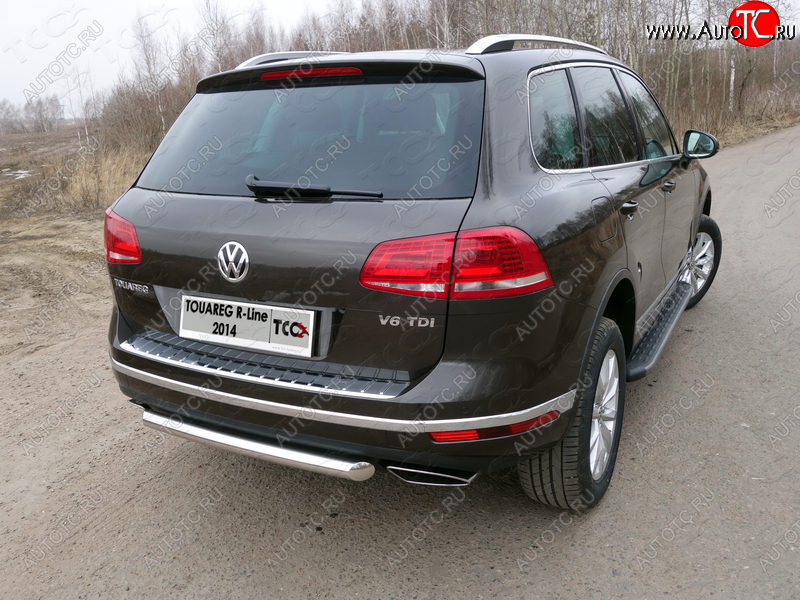 14 999 р. Защита задняя (нержавейка 60,3 мм) ТСС Тюнинг  Volkswagen Touareg  NF (2014-2018) рестайлинг  с доставкой в г. Таганрог