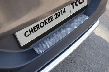 1 289 р. Накладка на задний бампер ТСС Тюнинг  Jeep Cherokee  KL (2014-2017) дорестайлинг (Декоративная)  с доставкой в г. Таганрог. Увеличить фотографию 1