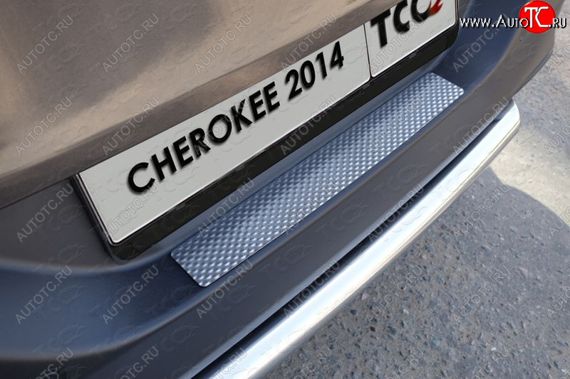 1 289 р. Накладка на задний бампер ТСС Тюнинг  Jeep Cherokee  KL (2014-2017) дорестайлинг (Декоративная)  с доставкой в г. Таганрог