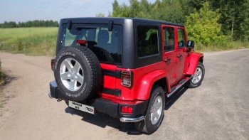 4 999 р. Накладки на задний бампер, ТСС Тюнинг  Jeep Wrangler  JK (2006-2010) 3 дв. дорестайлинг (декоративные)  с доставкой в г. Таганрог. Увеличить фотографию 1