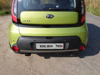 1 069 р. Накладка на задний бампер, ТСС Тюнинг  KIA Soul  PS (2014-2016) дорестайлинг (лист шлифованный)  с доставкой в г. Таганрог. Увеличить фотографию 1