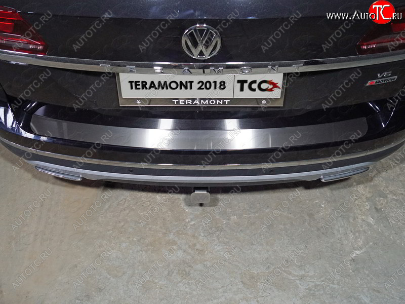 3 199 р. Накладка на задний бампер, ТСС Тюнинг  Volkswagen Teramont  CA1 (2016-2020) дорестайлинг (Лист шлифованный)  с доставкой в г. Таганрог