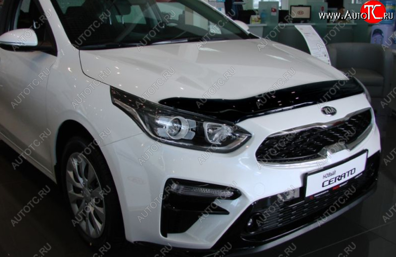 2 879 р. Дефлектор капота SIM  KIA Cerato  4 BD (2018-2021) дорестайлинг седан, дорестайлинг, хэтчбэк  с доставкой в г. Таганрог