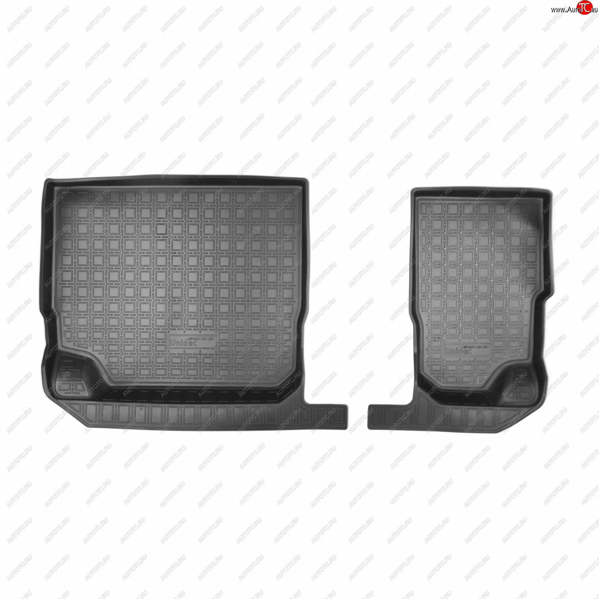 1 039 р. Коврики салонные (3 ряд) Norplast  Skoda Kodiaq  NU7 (2017-2021) дорестайлинг (черный)  с доставкой в г. Таганрог