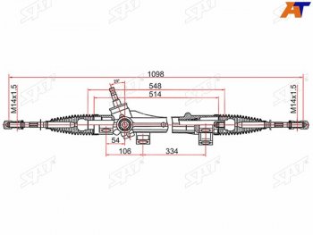 7 999 р. Рейка рулевая электрическая шток D=17.3 LHD SAT Toyota Corolla E120 седан дорестайлинг (2000-2004)  с доставкой в г. Таганрог. Увеличить фотографию 2