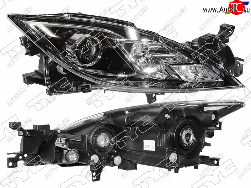 17 999 р. Фара правая (черная, под электрокорректор, Евросвет) TYC Mazda 6 GH дорестайлинг универсал (2007-2010)  с доставкой в г. Таганрог