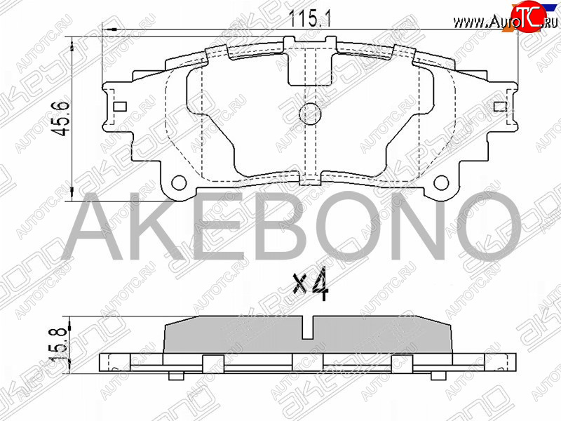 1 899 р. Колодки тормозные задние RH-LH SAT Lexus RX350 AL20 дорестайлинг (2015-2019)  с доставкой в г. Таганрог