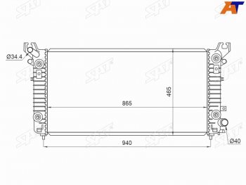 Радиатор охлаждающей жидкости SAT Cadillac (Кадиллак) Escalade (Эскалайд)  GMTK2 джип 5 дв. (2015-2020), Chevrolet (Шевролет) Tahoe (Тахо)  K2UC (2014-2021)