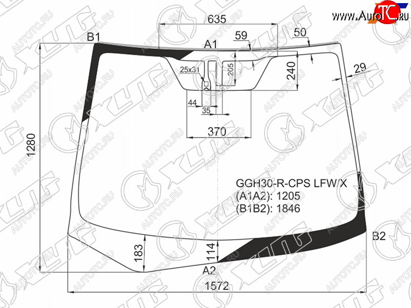 13 749 р. Стекло лобовое (Датчик дождя Молдинг) XYG  Toyota Alphard  H30 - Vellfire  2  с доставкой в г. Таганрог