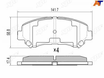 Колодки тормозные перед FR-FL SAT Nissan X-trail 2 T31 дорестайлинг (2007-2011)