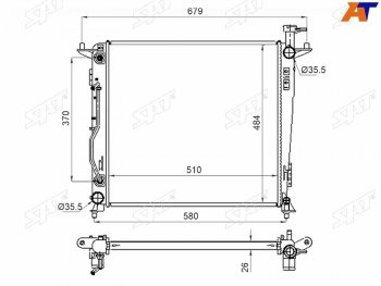 Радиатор охлаждающей жидкости SAT  KIA Sorento UM/Prime рестайлинг (2018-2020)