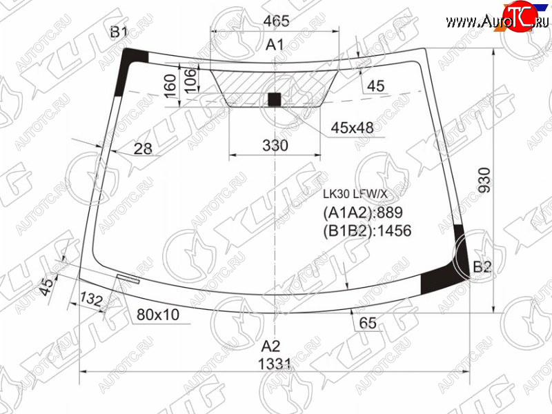 6 849 р. Стекло лобовое XYG  Toyota Belta/Yaris  XP90 - Yaris  XP90  с доставкой в г. Таганрог