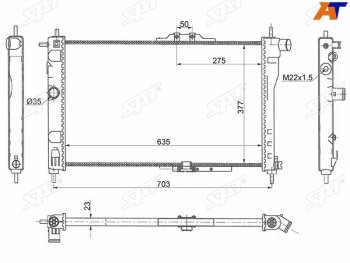 3 699 р. Радиатор охлаждающей жидкости SAT  Daewoo Nexia ( дорестайлинг,  рестайлинг) (1995-2015)  с доставкой в г. Таганрог. Увеличить фотографию 2