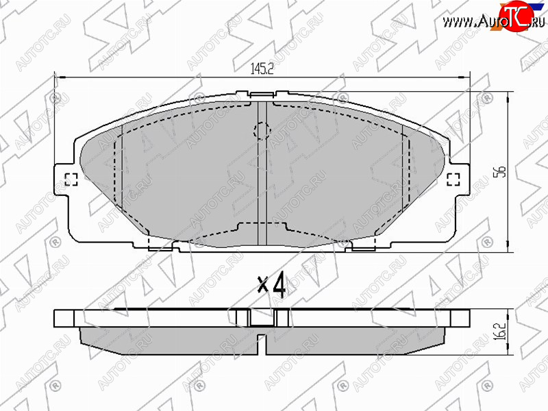 2 299 р. Колодки тормозные перед FL-FR SAT Toyota Hiace H200 минивэн (Япония) дорестайлинг  (2004-2007) (с керамическим наполнением)  с доставкой в г. Таганрог