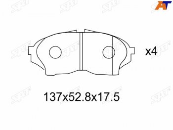 1 499 р. Колодки тормозные передние FR-FL SAT Toyota Chaser (1996-2001)  с доставкой в г. Таганрог. Увеличить фотографию 2