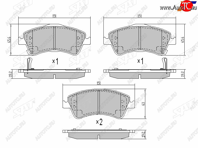 1 579 р. Колодки тормозные передние FR-FL SAT Toyota Avensis T270 седан дорестайлинг (2008-2011)  с доставкой в г. Таганрог