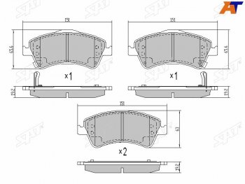 1 579 р. Колодки тормозные передние FR-FL SAT Toyota Avensis T270 седан дорестайлинг (2008-2011)  с доставкой в г. Таганрог. Увеличить фотографию 2