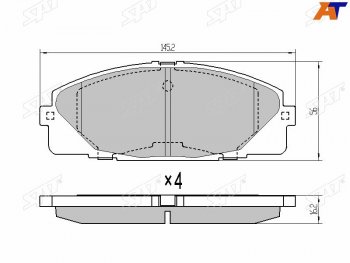 Колодки тормозные перед FL-FR SAT Toyota Hiace H200 минивэн (Япония) дорестайлинг  (2004-2007)