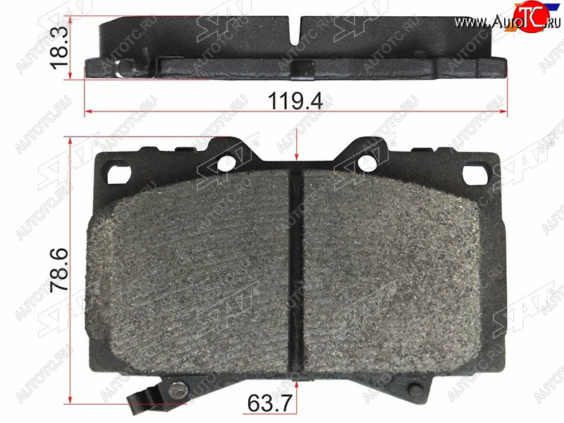 1 979 р. Колодки тормозные перед FL-FR SAT  Toyota Land Cruiser 100 дорестайлинг (1998-2002) (с керамическим наполнением)  с доставкой в г. Таганрог