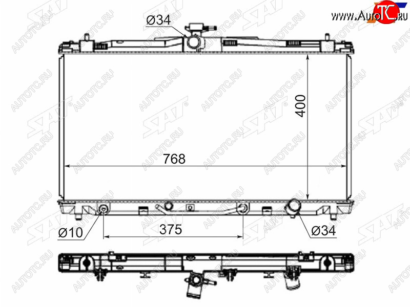 8 299 р. Радиатор SAT  Lexus ES250  XV60 (2012-2015), Lexus ES300h  XV60 (2012-2015), Lexus ES350  XV60 (2012-2018), Toyota Avalon  4 (2012-2018), Toyota Camry  XV50 (2011-2014)  с доставкой в г. Таганрог