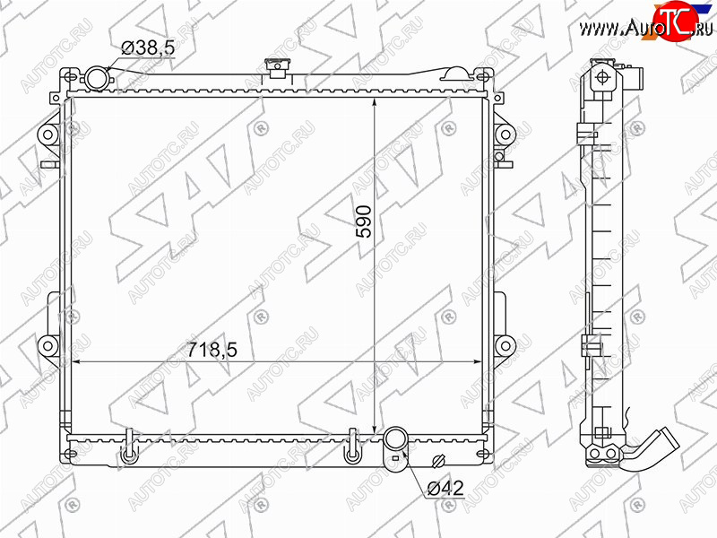 13 999 р. Радиатор SAT Toyota Land Cruiser 200 2-ой рестайлинг (2015-2021)  с доставкой в г. Таганрог
