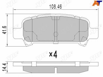 739 р. Колодки тормозные зад RH-LH SAT Subaru Impreza GC седан (1992-2000)  с доставкой в г. Таганрог. Увеличить фотографию 1