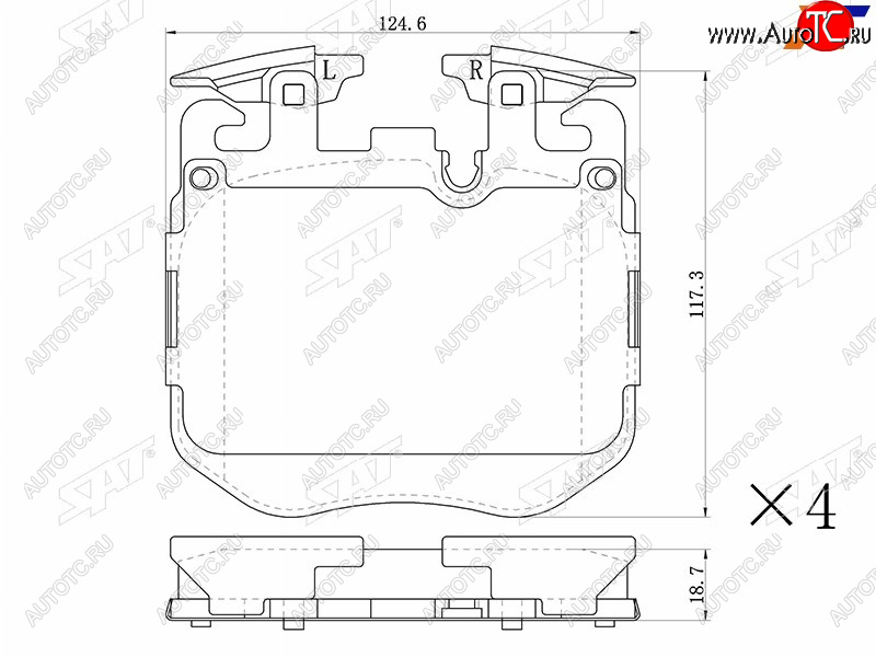 4 099 р. Колодки тормозные передние FL-FR SAT BMW X3 G01 дорестайлинг (2017-2021)  с доставкой в г. Таганрог