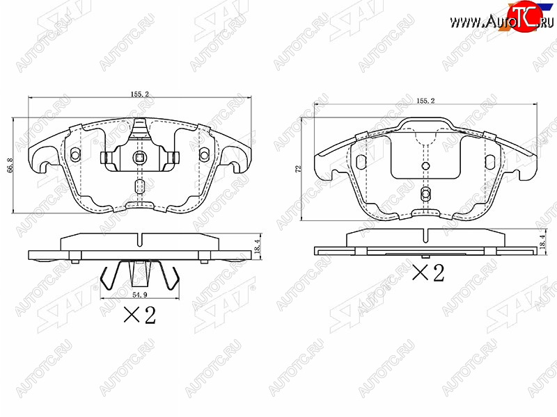 1 539 р. Колодки тормозные передние FL-FR SAT  CITROEN C4 picasso  UD (2006-2014), Opel Corsa  F (2019-2024), Peugeot 3008 (2013-2017)  с доставкой в г. Таганрог