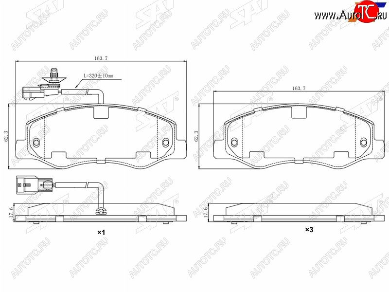 2 199 р. Колодки тормозные задние RR SAT  Nissan NP300 (2014-2024), Opel Movano  B (2010-2024), Renault Master  FV,JV (2010-2024)  с доставкой в г. Таганрог