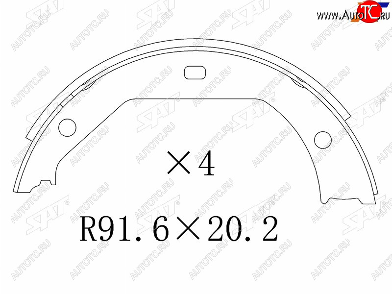 1 359 р. Колодки тормозные барабанные задние RH-LH SAT  BMW 3 серия ( E46,  E90,  F30) (1998-2018) седан дорестайлинг, седан рестайлинг, седан дорестайлинг, седан рестайлинг, седан дорестайлинг, седан рестайлинг  с доставкой в г. Таганрог