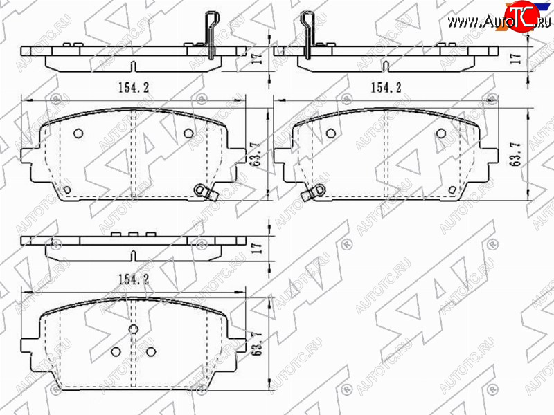 1 699 р. Колодки тормозные передние FR-FL SAT  KIA Sorento MQ4 (2020-2022)  с доставкой в г. Таганрог